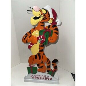 Disney TIGGER “Christmas Is Tiggerific” Tin Metal Collapsible Decoration 19.5”